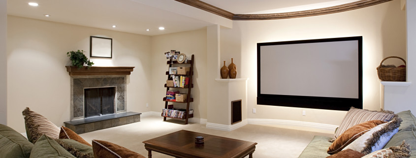 Basement-remodel-home-theather Create your basement family entertainment room with the help of Hammers Designers.